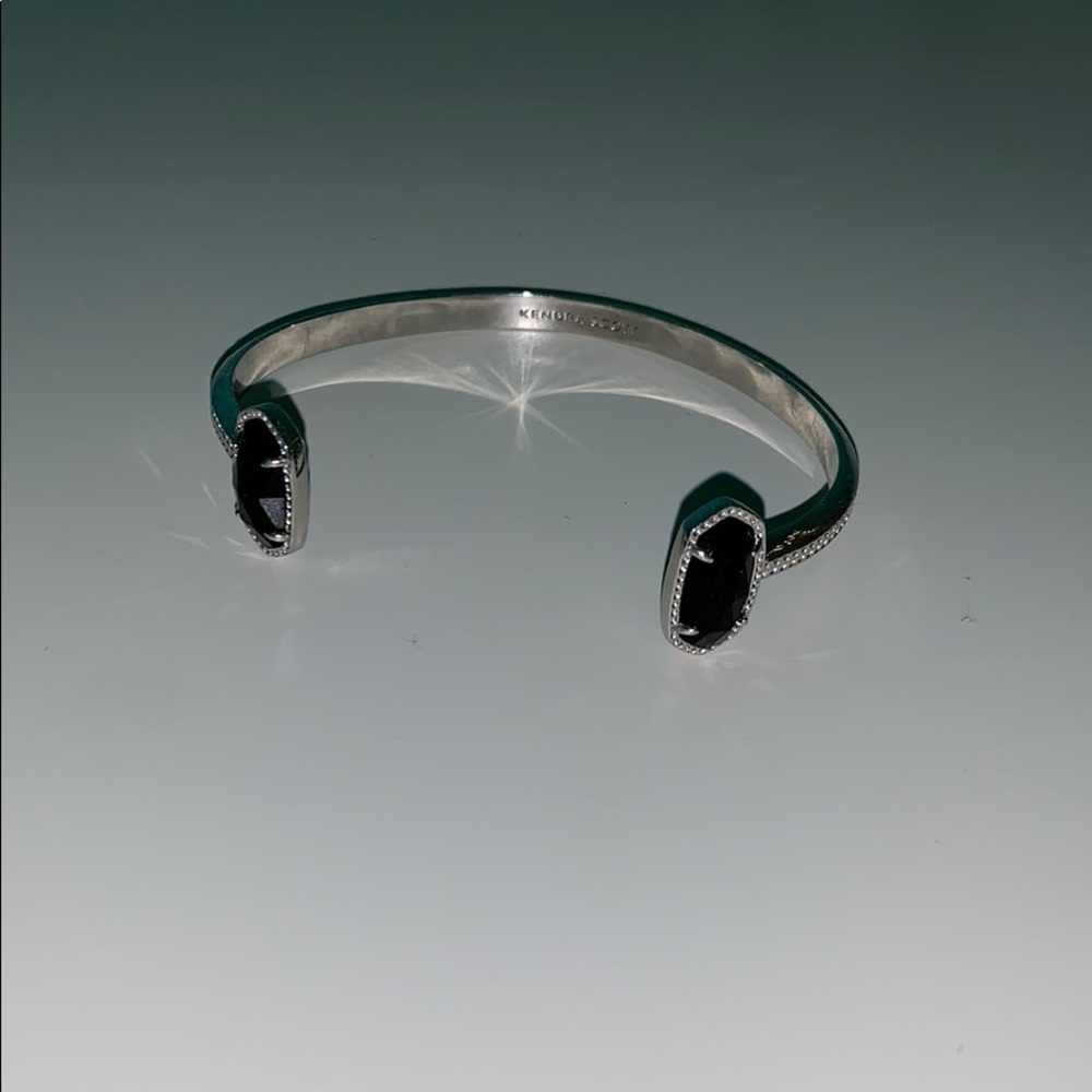 Black Stone+Silver Band Kendra Scott Bracelet